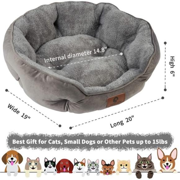Small Dog Bed for Small Dogs, Cat Beds for Indoor Cats,Pet Bed for Puppy & Kitty - Picture 5 of 6